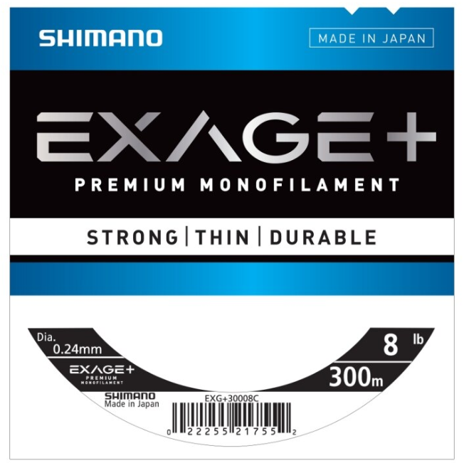 SHIMANO EXAGE+ MONO 0.225MM [LG:300M WT:8LB]