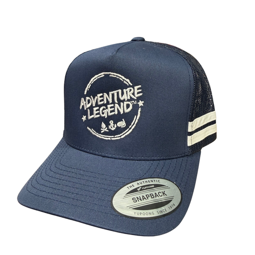 ADVENTURE LEGENDS STRIPED TRUCKER CAP NAVY/NAVY
