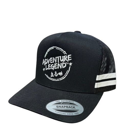 ADVENTURE LEGENDS STRIPED TRUCKER CAP BLACK/BLACK