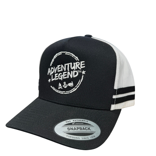 ADVENTURE LEGENDS STRIPED TRUCKER CAP BLACK/WHITE