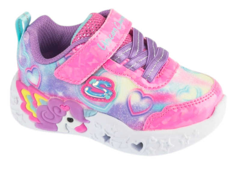 SKECHERS S LIGHTS UNICORN CHARMER PINK/MULTI [SZ:6]