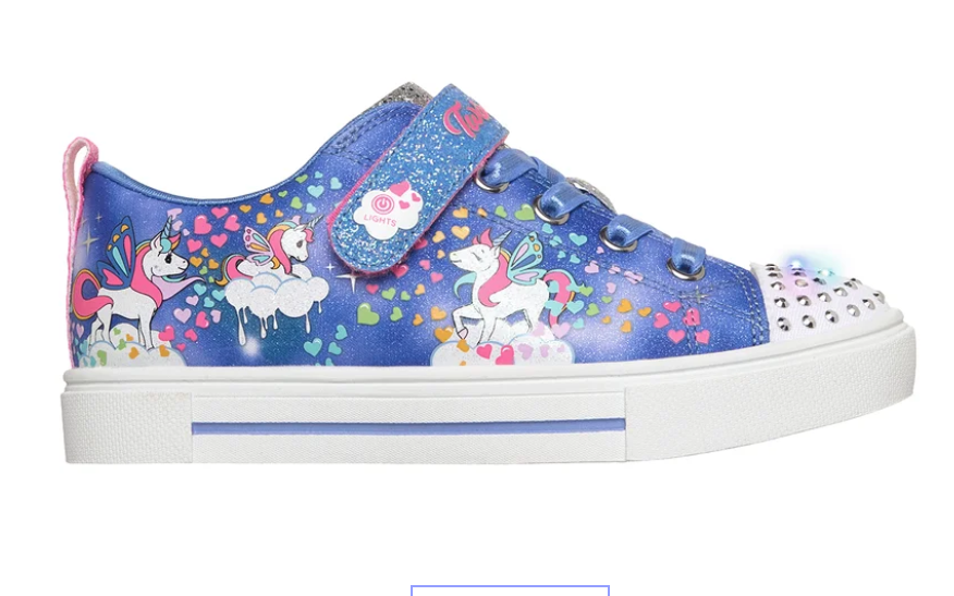 SKECHERS S LIGHTS TWINKLE SPARKS UNICORN WONDERLAND BLUE/MULTI LACES [SZ:11]