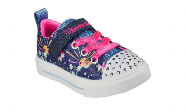 SKECHERS S LIGHTS TWINKLE SPARKS UNICORN WONDERLAND BLUE/MULTI LACES [SZ:13]