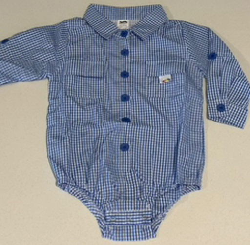 RUGRAT & CO. BLUE GINGHAM ROMPER [SZC:6 MONTH]