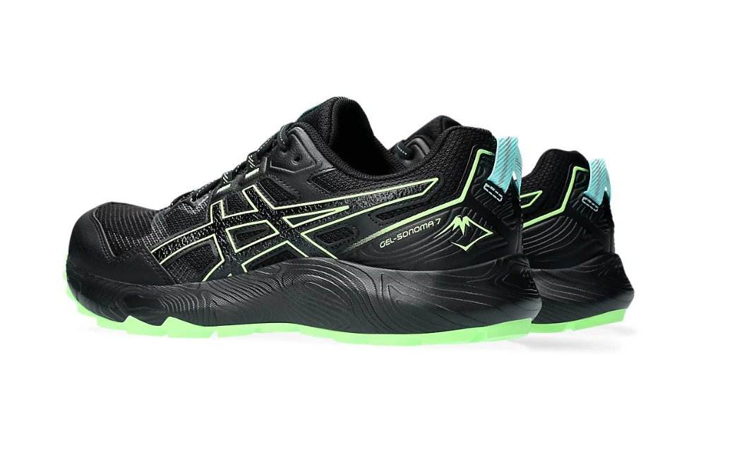 ASICS MENS GEL-SONOMA 7  BLACK / ILLUMINATE GREEN [SZ:8]