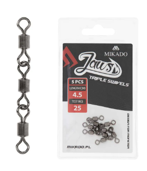 MIKADO JAWS TRIPLE SWIVELS XL 35KG 5PC