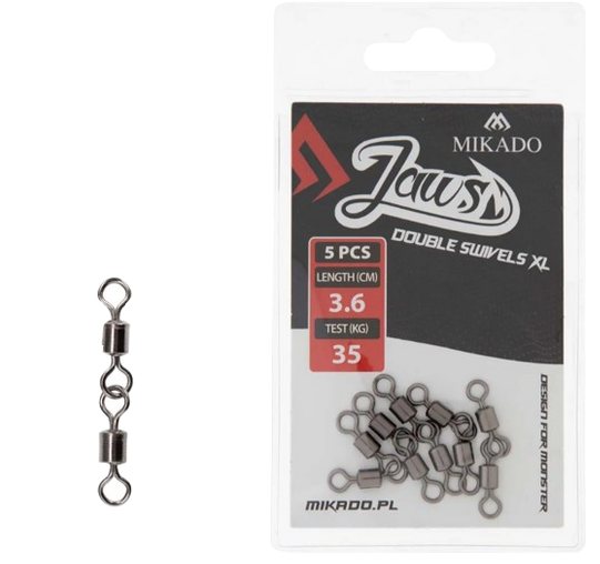 MIKADO JAWS DOUBLE SWIVELS XL 35KG 5PC