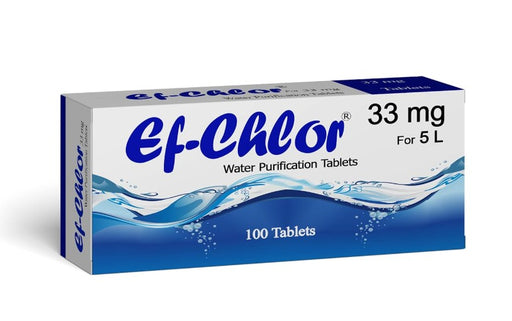 EF-CHLOR WATER PURIFICATION TABLETS 33MG /5 LITRE (100 TABLETS)