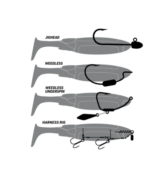 MANIAX PRE RIGGED 6" SWIMBAIT [CLR:CHARTREUSE UV]