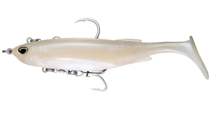 MANIAX PRE RIGGED 8" SWIMBAIT [CLR:PEARL WHITE]
