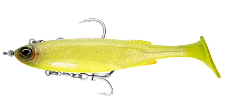 MANIAX PRE RIGGED 8" SWIMBAIT [CLR:CHARTREUSE UV]